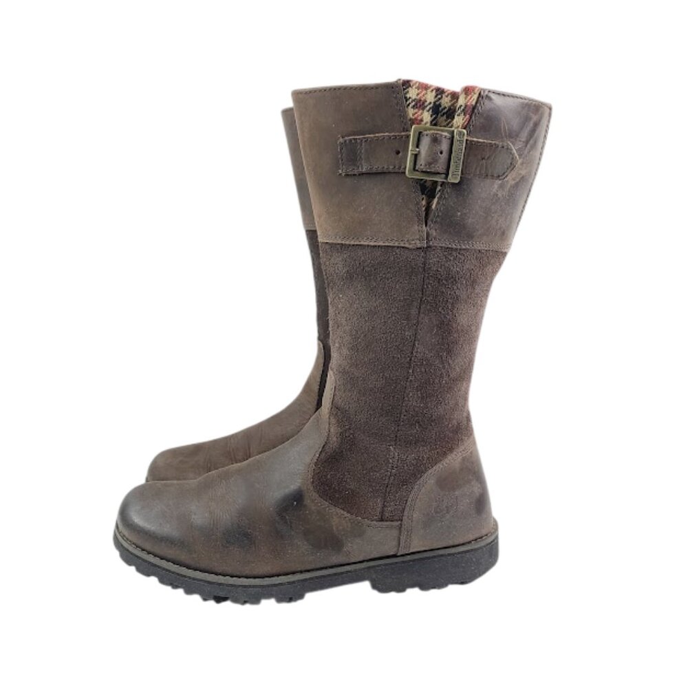 Timberland Girl's Brown Earthkeepers Leather Mid-Calf Winter Boots Size 6.5